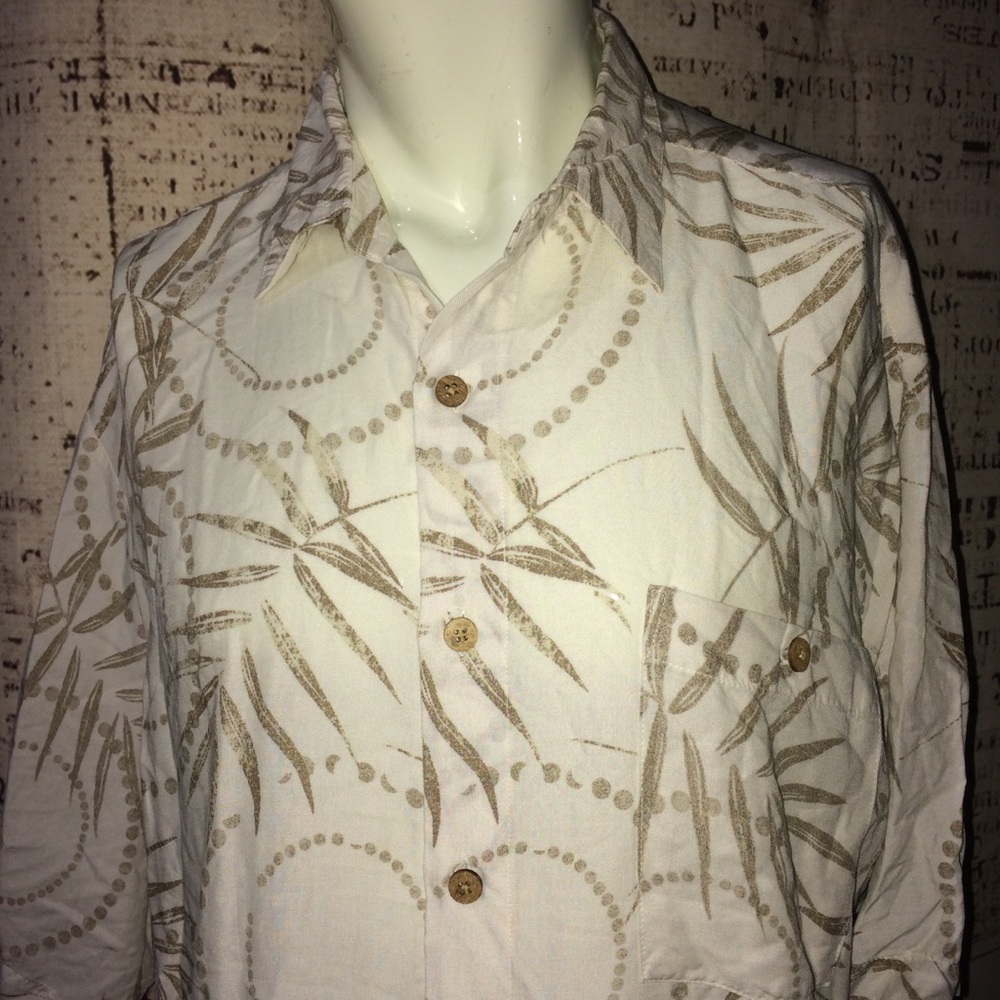 Puritan Men’s L (42:44) off white Hawaiian shirt
